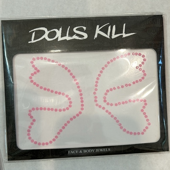 Dolls Kill Face and Body jewels stick on new pink butterfly & gems 2 pack set - Picture 4 of 5